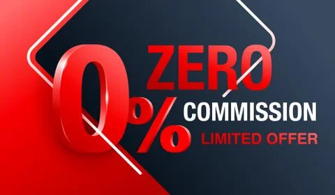 0 zero commission special offer banner Stock-Illustration
