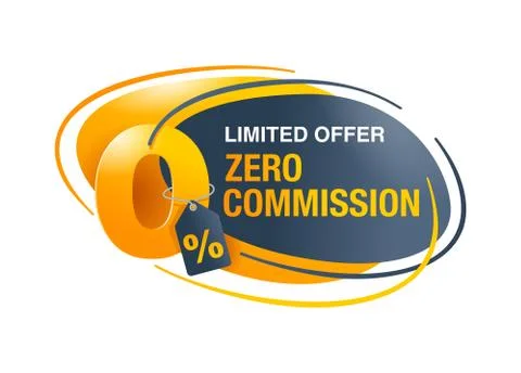 0 zero commission special offer banner template Stock Illustration
