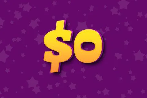 0 zero Dollar usd price sale offer. retro black イラスト素材