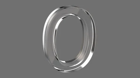 0 zero number gold silver glass crystal anniversary 3d render illustration 스톡 일러스트