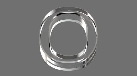 0 zero number gold silver glass crystal anniversary 3d render illustration Stock Illustration