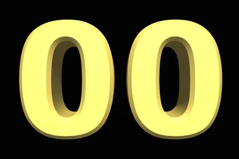 00 two zeros number 3d blue on a dark background Stock Illustration
