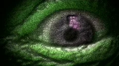Evil green human eye