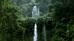 two rain forrest waterfall