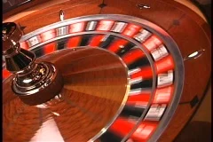 Roulette wheel ball thrown in