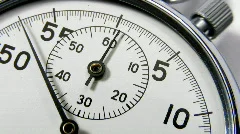 Stopwatch close up of clock face dial and hands