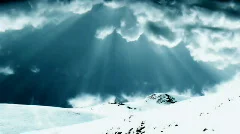 Mountain top and stormy  time lapse clouds
