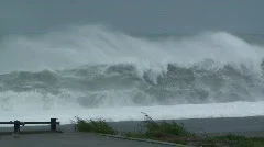Huge Sea Storm Waves Crash Ashore In Hurricane