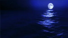 1031 Full blue moon over ocean