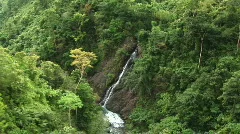 Incredible jungle river waterfall flyover