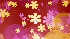 retro flowers and dots looping background