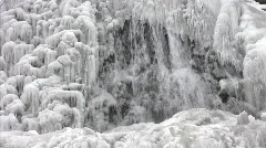 Close up of frozen waterfalls