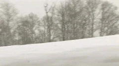 Snow Blizzard driving along mountain road in winter P HD