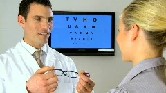 Optician with patient