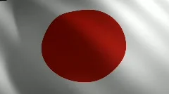 Japan looping flag waving in the wind 
