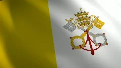Vatican looping flag waving in the wind 