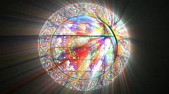 Stained Glass Jesus with light rays (Loop)