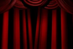 Stage Red Curtains Open