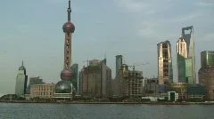 Large ship sails through downtown Shanghai part 1