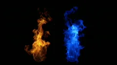 Detailed fire isolated on black (Hd ,slow motion, seamless loop)