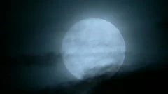 Full Moon Timelapse, Blue, Waxy Misty Cloudy Sky