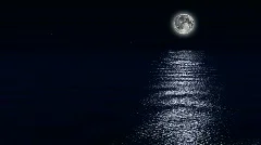 Ocean at Night with Moon Reflection