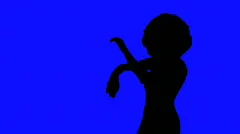 Woman dancing against blue - HD 