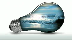 Renewable energy light bulb waves animated - HD