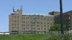 Hospital and highway.