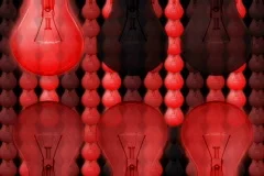 red light bulbs in animated motion
