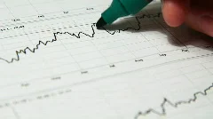 Financial diagram analyse - Closeup of share price index