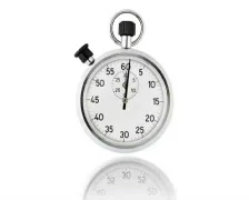 Stopwatch ticking on a white background PAL