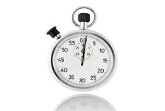 Stopwatch ticking on a white background NTSC