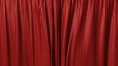 closing clean red curtains