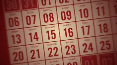 Calendar Month Red