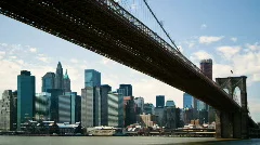 Time lapse of downtown NYC under Brooklyn Bridge