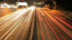 LA City Traffic at Night - Timelapse