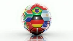 Ball Flags on White background. loopable