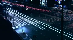 Fast street traffic in the big city. Time lapse