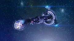 Futuristic Spaceship in interstellar travel