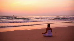 Meditation at sunrise time