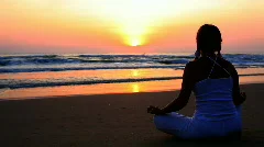 Meditation at sunrise time