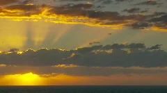 Sun Rays Through Clouds, Wide Angle, Sunrise Time Lapse