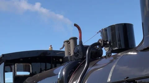 00079 close up steam from steam engine Stock Footage 52944894