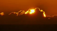 Close-up Sun Rise Over Ocean, Sunrise Time Lapse