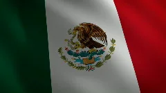 Mexico looping flag waving in the wind