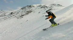 skiing on dangerous slope