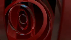 loopable abstract background with red rotating rings