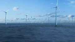 Wind turbines on ocean