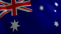 Australia looping flag waving in the wind